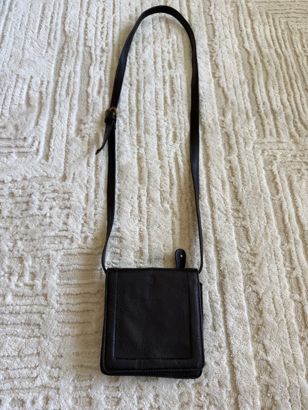 Clarks Brown Leather Crossbody Organizer Bag Small Vintage Style